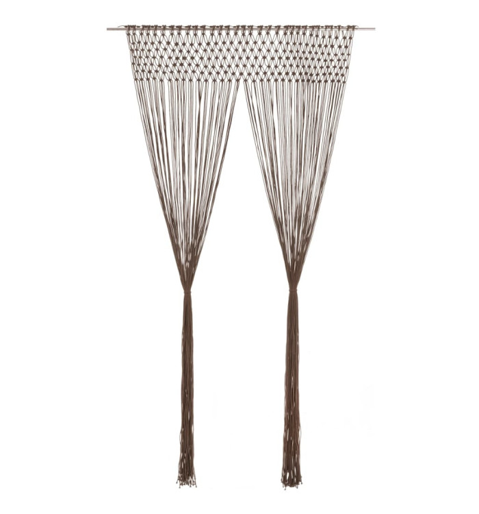 Rideau en macramé Taupe 140x240 cm Coton | Mobilier & Déco