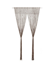 Rideau en macramé Taupe 140x240 cm Coton | Mobilier & Déco