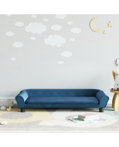 Canapé pour enfants bleu 100x50x26 cm velours | Mobilier & Déco