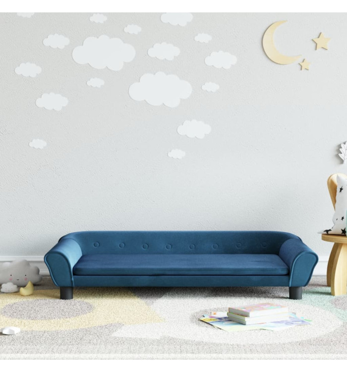 Canapé pour enfants bleu 100x50x26 cm velours | Mobilier & Déco