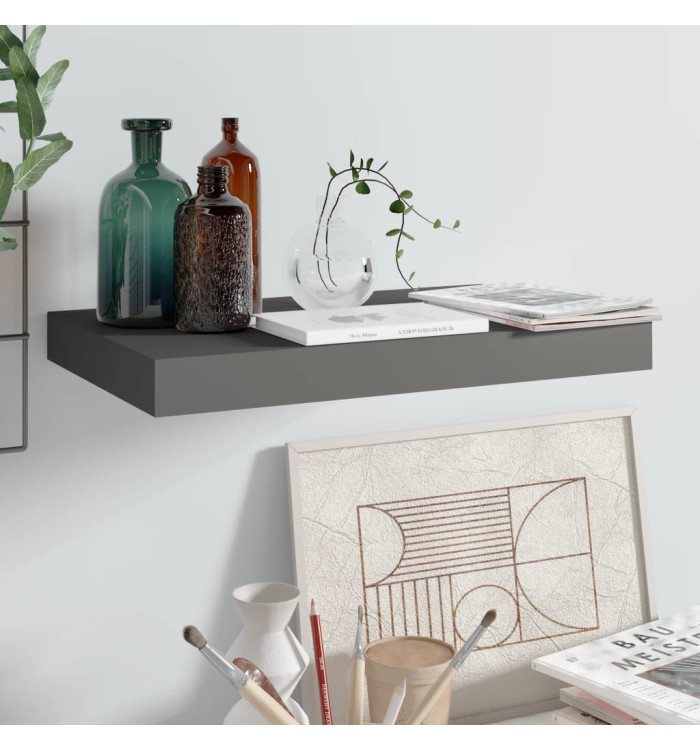 Étagère murale flottante Gris brillant 40x23x3,8 cm MDF | Mobilier & Déco