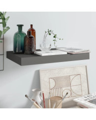 Étagère murale flottante Gris brillant 40x23x3,8 cm MDF | Mobilier & Déco
