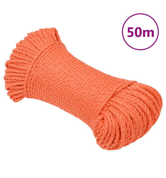 Corde de travail orange 3 mm 50 m polypropylène | Mobilier & Déco