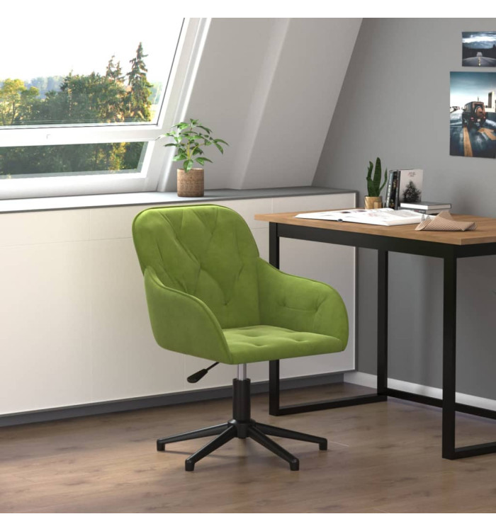 Chaise pivotante de bureau Vert clair Velours | Mobilier & Déco