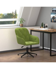 Chaise pivotante de bureau Vert clair Velours | Mobilier & Déco