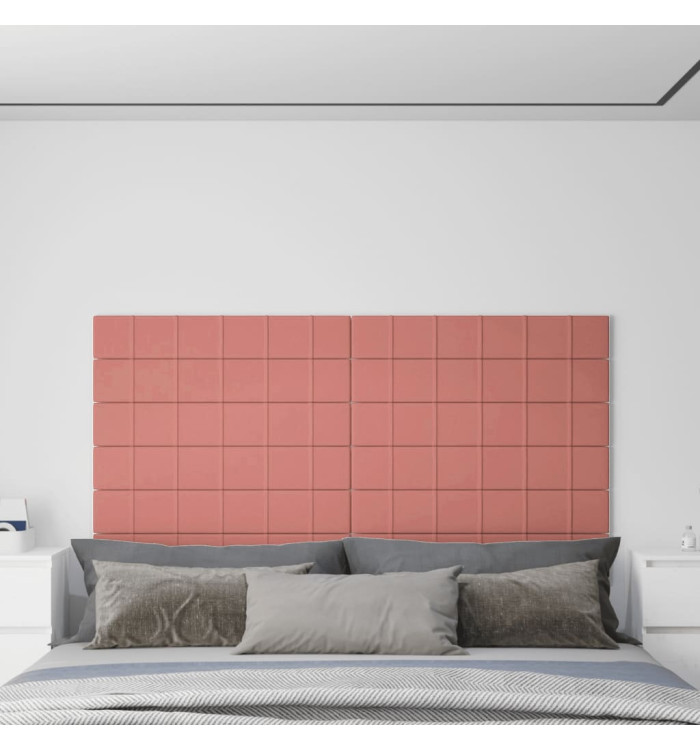 Panneaux muraux 12 pcs Rose 90x15 cm Velours 1,62 m² | Mobilier & Déco