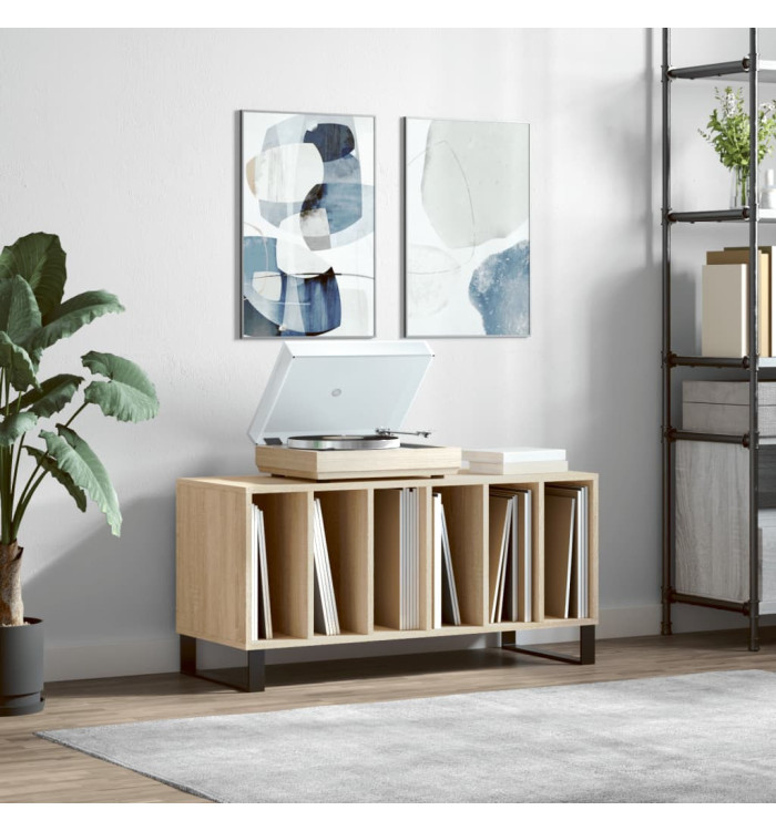 Armoire à disques chêne sonoma 100x38x48 cm bois d'ingénierie | Mobilier & Déco