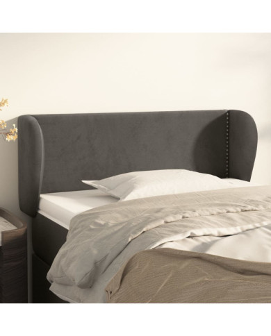 Tête de lit avec oreilles Gris foncé 93x23x78/88 cm Velours | Mobilier & Déco