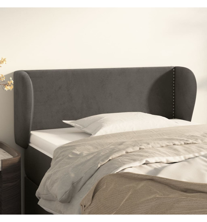 Tête de lit avec oreilles Gris foncé 93x23x78/88 cm Velours | Mobilier & Déco
