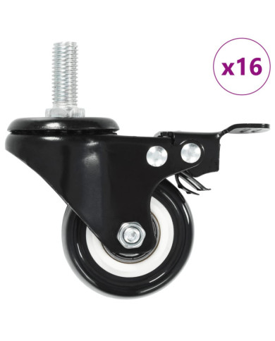 Roulettes pivotantes avec freins 16 pcs 50 mm | Mobilier & Déco