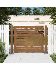 Portail de jardin 105x80 cm acier corten conception de carré | Mobilier & Déco