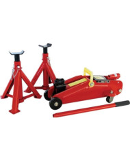 Carpoint Cric de type rouleur et 2 supports d'essieu 2000 kg Rouge | Mobilier & Déco