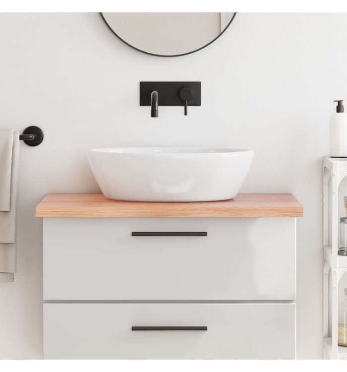 Comptoir de salle de bain marron 80x60x(2-4) cm bois traité | Mobilier & Déco