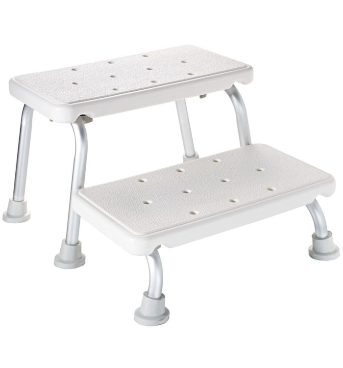 RIDDER Escabeau à deux marches blanc 150 kg A0102001 | Mobilier & Déco
