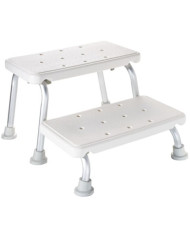 RIDDER Escabeau à deux marches blanc 150 kg A0102001 | Mobilier & Déco