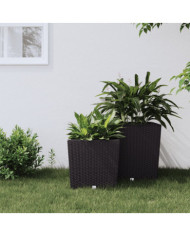Jardinière et intérieur amovible marron 21 /32 L rotin PP | Mobilier & Déco