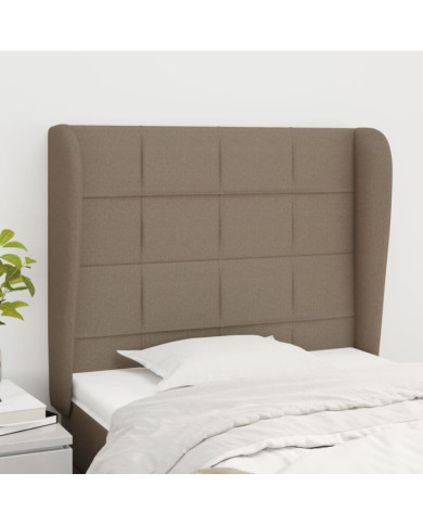 Tête de lit avec oreilles Taupe 103x23x118/128 cm Tissu | Mobilier & Déco