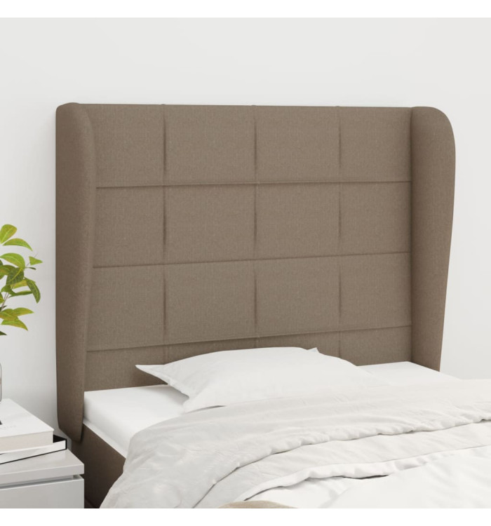 Tête de lit avec oreilles Taupe 103x23x118/128 cm Tissu | Mobilier & Déco