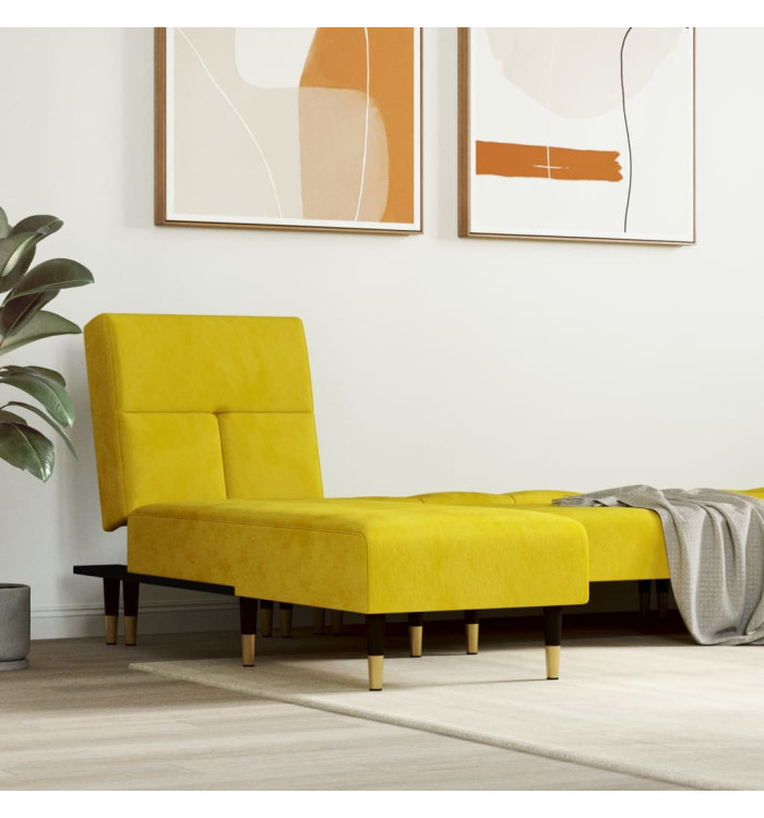 Chaise longue jaune velours | Mobilier & Déco