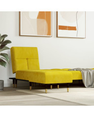 Chaise longue jaune velours | Mobilier & Déco