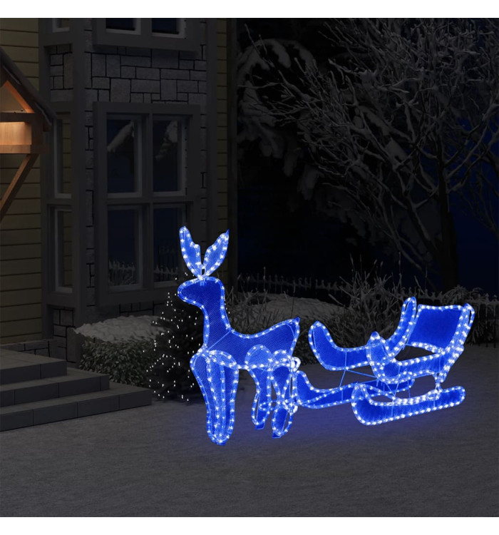 Cordon lumineux de Noël Renne et traîneau avec maille 432 LED | Mobilier & Déco
