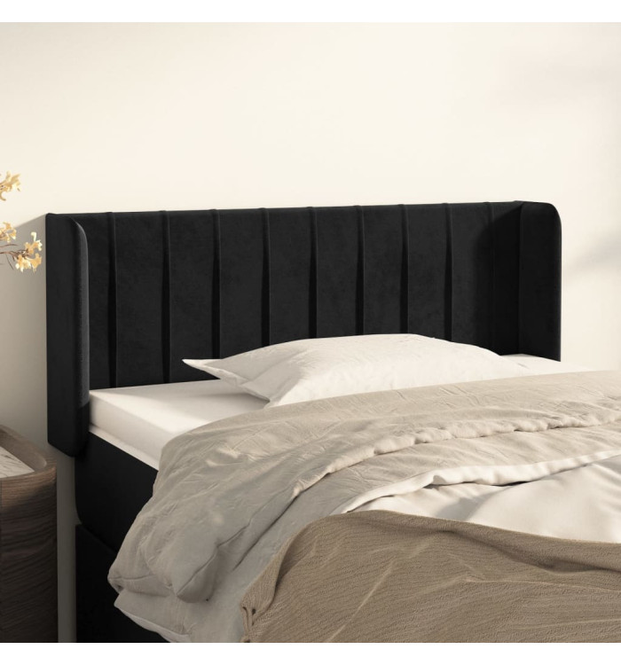 Tête de lit avec oreilles Noir 83x16x78/88 cm Velours | Mobilier & Déco