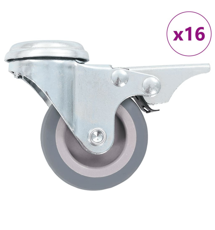 16 pcs Roulettes pivotantes à trou de boulon 50 mm | Mobilier & Déco