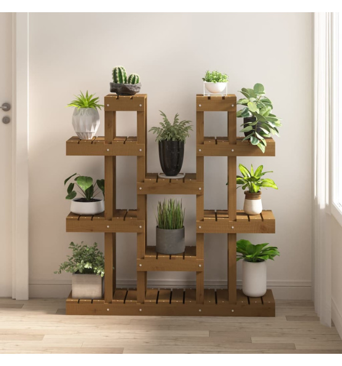 Support à plantes Marron miel 104,5x25x109,5 cm Bois massif pin | Mobilier & Déco