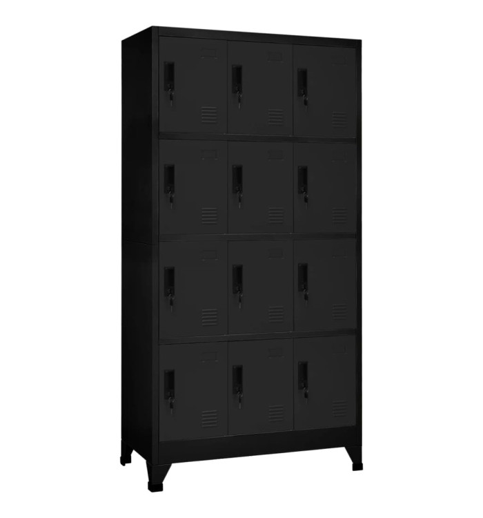 Armoire à casiers Noir 90x45x180 cm Acier | Mobilier & Déco