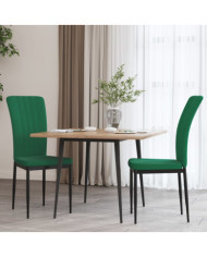 Chaises à manger lot de 2 Vert foncé Velours | Mobilier & Déco