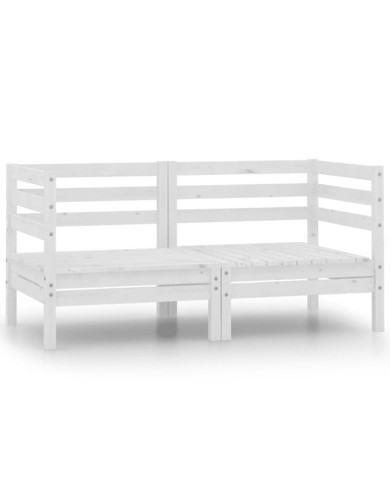Canapés d'angle de jardin 2 pcs blanc bois de pin massif | Mobilier & Déco