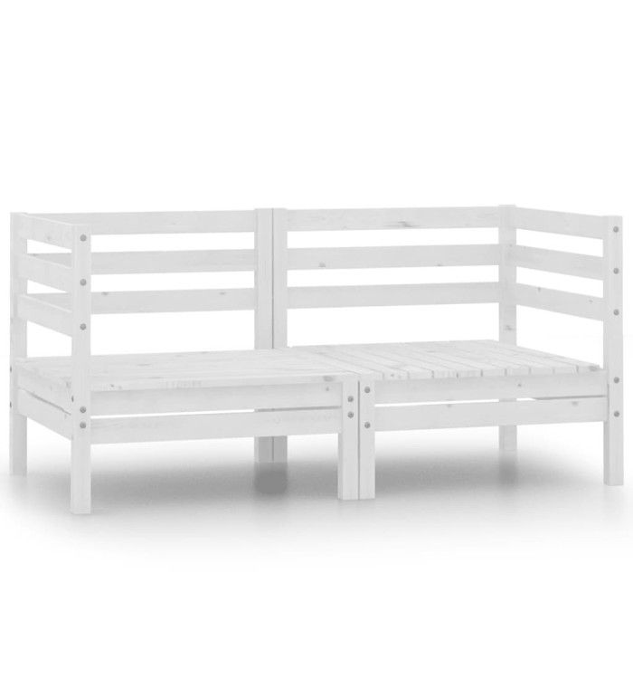 Canapés d'angle de jardin 2 pcs blanc bois de pin massif | Mobilier & Déco