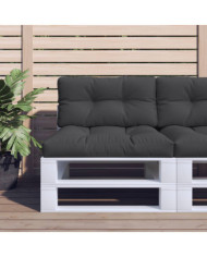 Coussins de palette lot de 2 noir tissu | Mobilier & Déco