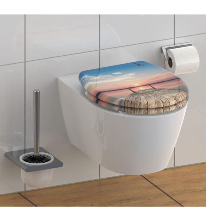 SCHÜTTE Siège de toilette avec fermeture en douceur SUNSET SKY | Mobilier & Déco