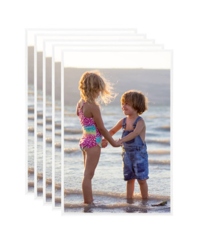 Collage de cadres photo 5 pcs de mur table Blanc 70x90 cm MDF | Mobilier & Déco