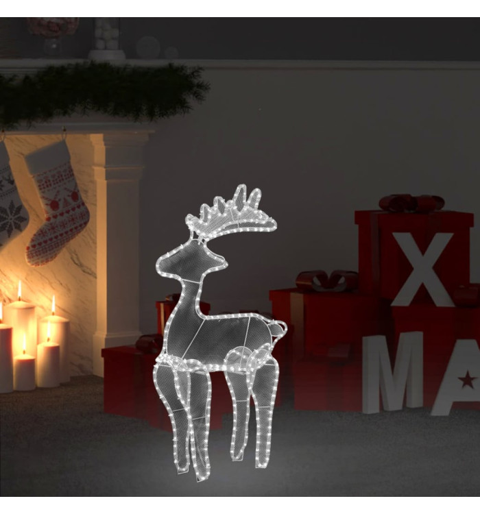 Décoration de Noël de renne avec maille 306 LED 60x24x89 cm | Mobilier & Déco