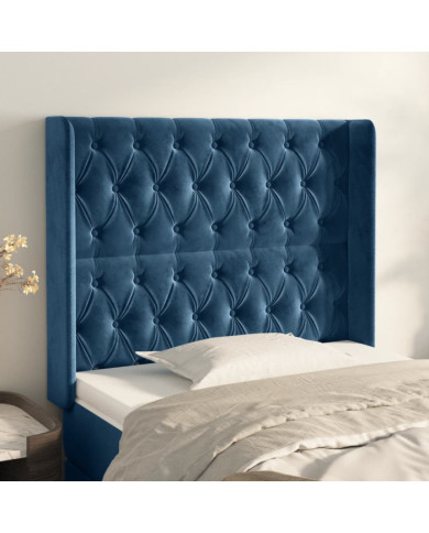 Tête de lit avec oreilles Bleu foncé 103x16x118/128 cm Velours | Mobilier & Déco