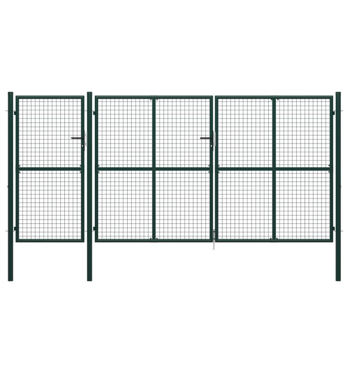 Portail de jardin Acier 400 x 150 cm Vert | Mobilier & Déco
