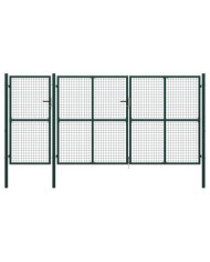 Portail de jardin Acier 400 x 150 cm Vert | Mobilier & Déco