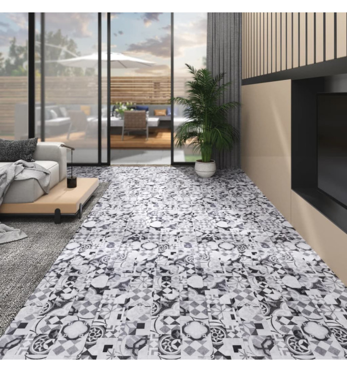 Planches de plancher PVC Non auto-adhésif 5,26 m²2mm Motif gris | Mobilier & Déco