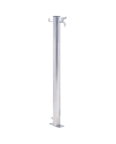 Colonne à eau de jardin 100 cm acier inoxydable rond | Mobilier & Déco