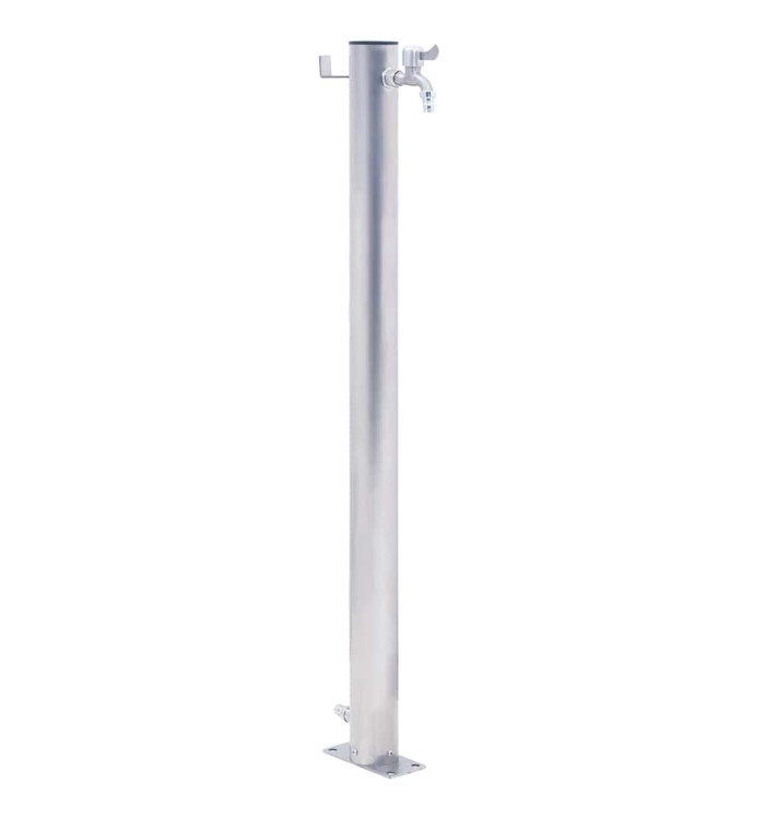 Colonne à eau de jardin 100 cm acier inoxydable rond | Mobilier & Déco