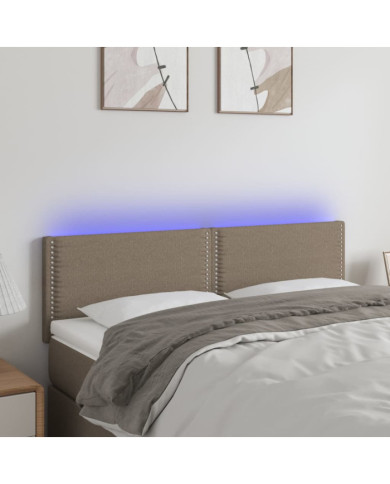 Tête de lit à LED Taupe 144x5x78/88 cm Tissu | Mobilier & Déco