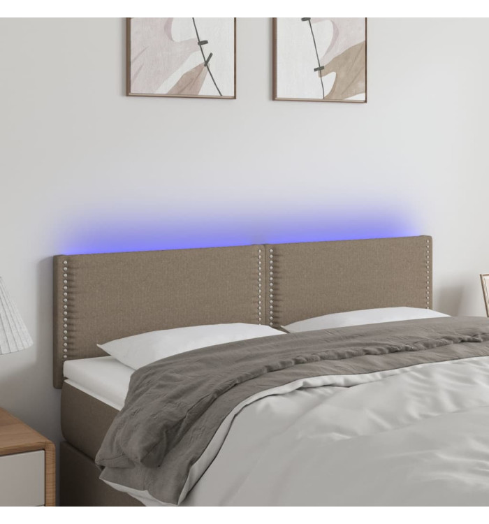 Tête de lit à LED Taupe 144x5x78/88 cm Tissu | Mobilier & Déco