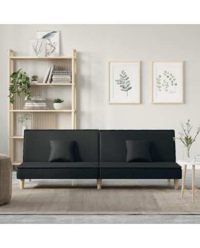 Canapé-lit noir tissu | Mobilier & Déco