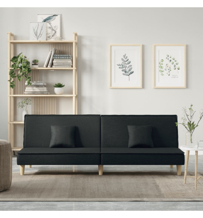 Canapé-lit noir tissu | Mobilier & Déco
