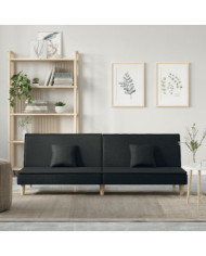 Canapé-lit noir tissu | Mobilier & Déco