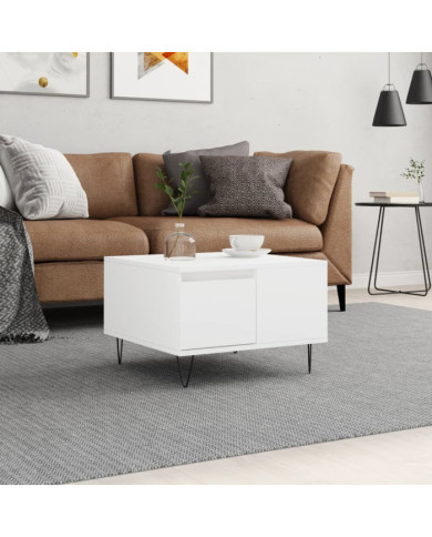 Table basse blanc 55x55x36,5 cm bois d'ingénierie | Mobilier & Déco
