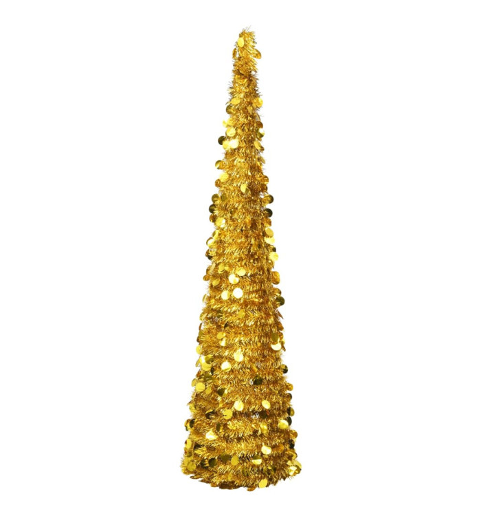 Sapin de Noël artificiel escamotable doré 180 cm PET | Mobilier & Déco