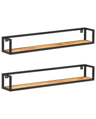 Étagères murales 2 pcs 120 cm Bois d'acacia massif | Mobilier & Déco